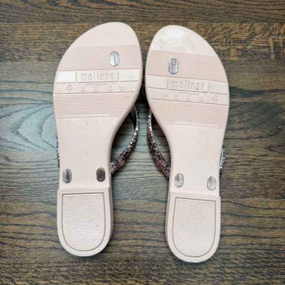 Melissa Harmonic Elements Flip Flop Sandals - Rose Gold (8) - Picture 4 of 5